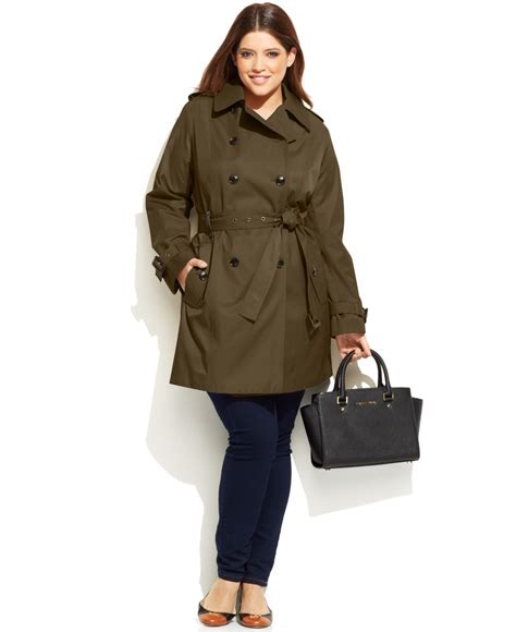 michael kors faux leather trim walker coat|Michael Kors coats.